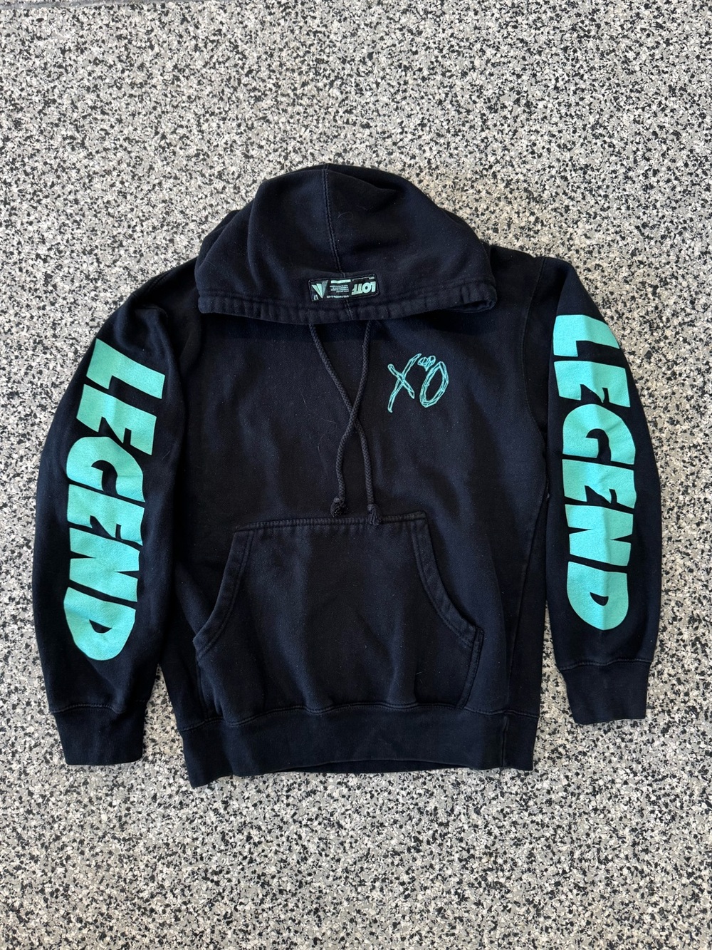 The Weeknd Starboy 2017 Tour Black Hoodie with Teal Graphic